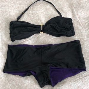 Tory Burch Black & Purple Bikini
